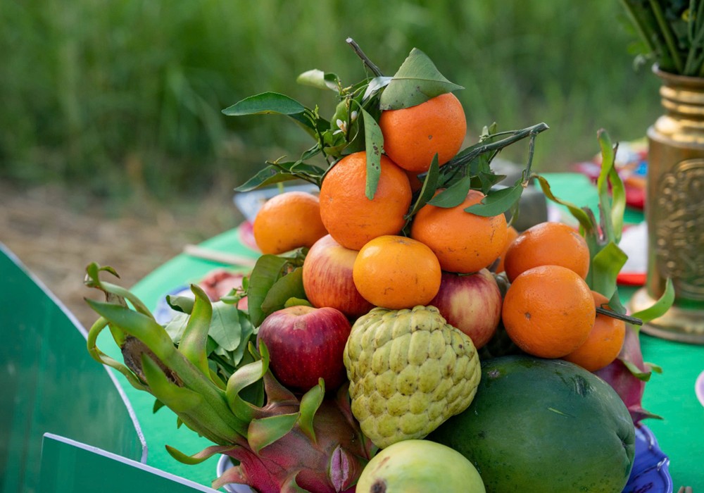 Mâm ngũ quả cúng khởi công
