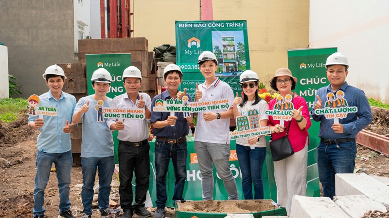 Lễ cúng động thổ xây nhà phố mã căn A14-03 KDC Phú Lợi